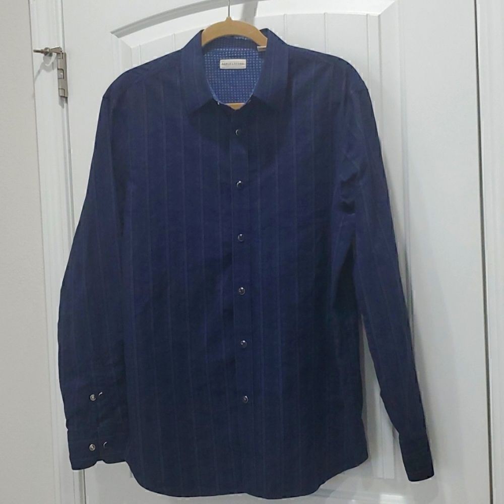 Sable & Stone Print Long Sleeve Shirt, pearl snap, 100% Cotton size Large